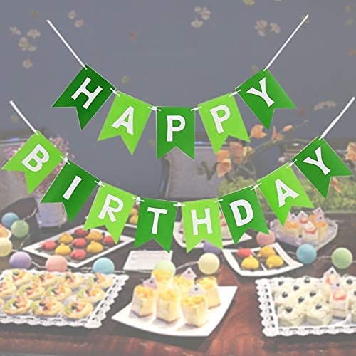atorakushon لافتة عيد ميلاد سعيدة باللونين الأخضر والذهبي للأولاد والبنات وصديق وصديقة وزوجين واحتفالات عيد ميلاد الأطفال - Image 2