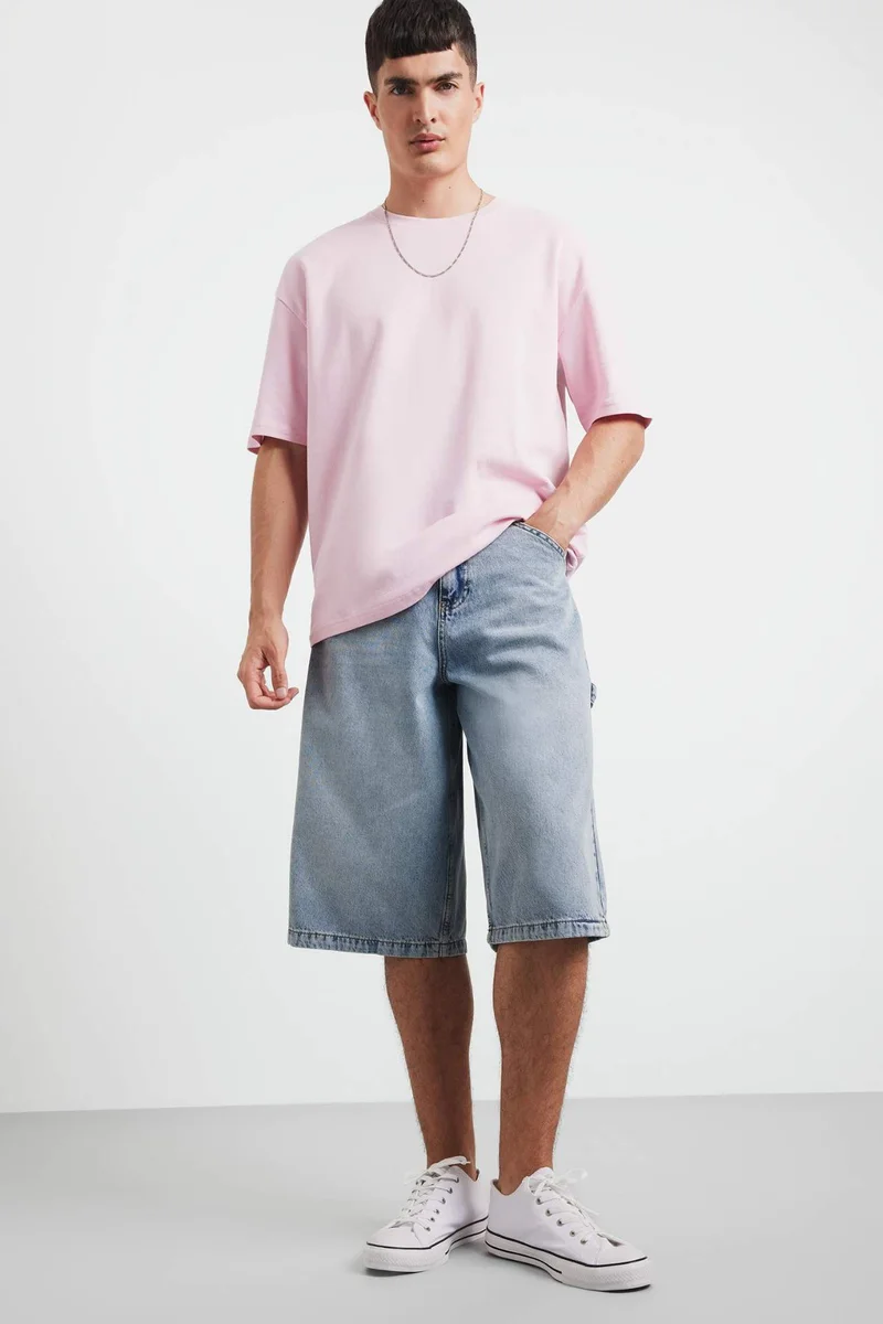 ديفاكتو Oversize Fit Non-Ironing Basic Heavy Fabric T-Shirt
