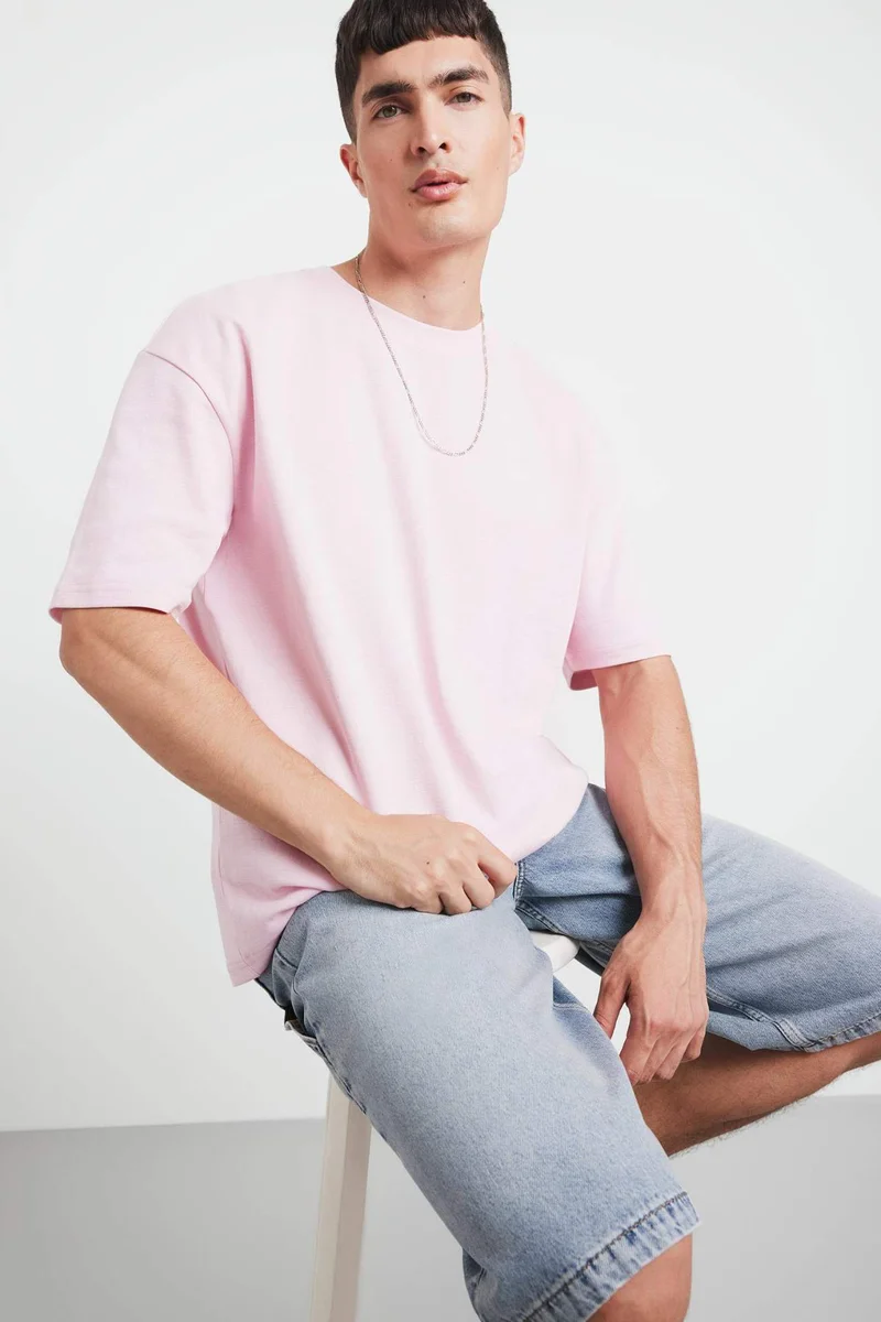 ديفاكتو Oversize Fit Non-Ironing Basic Heavy Fabric T-Shirt