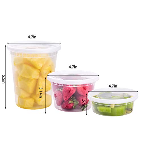 TashiBox [8 oz,16oz,32oz,48Sets,16Sets each size Plastic food storage containers with lids airtight,BPA Free,Microwave/Dishwasher/Freezer Safe - Image 2