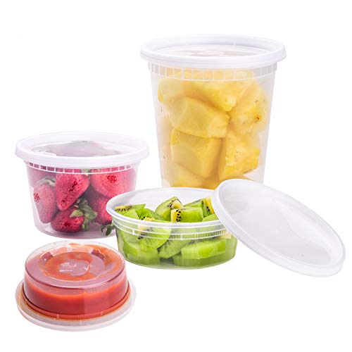 TashiBox [8 oz,16oz,32oz,48Sets,16Sets each size Plastic food storage containers with lids airtight,BPA Free,Microwave/Dishwasher/Freezer Safe - Image 1