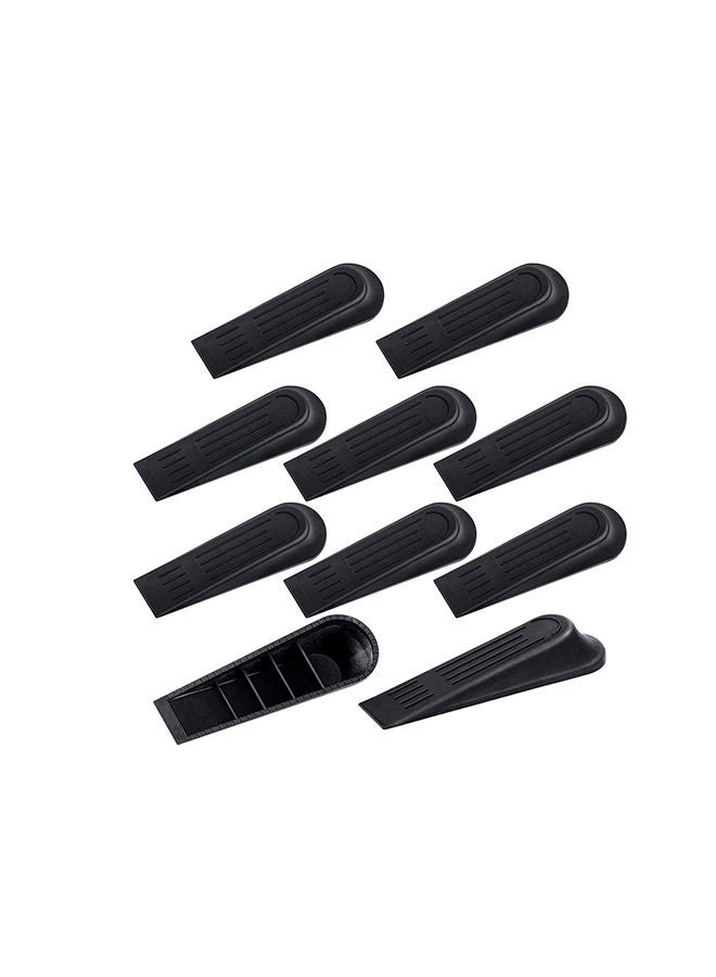 Mixcolours 10 Pack Door Wedge  Heavy Duty Rubber Door Wedge Non-Slip Door Jammer  Door Wedge Stopper Ideal For Homes, Offices And Work Shops Black Door Stopper Wedge 