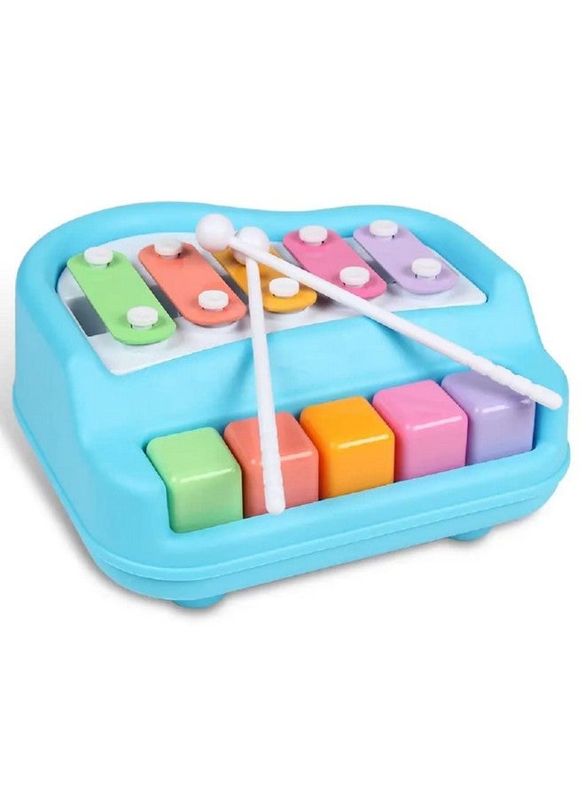 فنبلاست بيانو إكسيليفون من فن بلاست - ألعاب إكسيليفون للأطفال - لعبة تعليمية، بيانو يدوي بخمس نغمات صوتية للأطفال الصغار والأولاد والبنات - لعبة موسيقية (أزرق - إكسيليفون) - Image 1