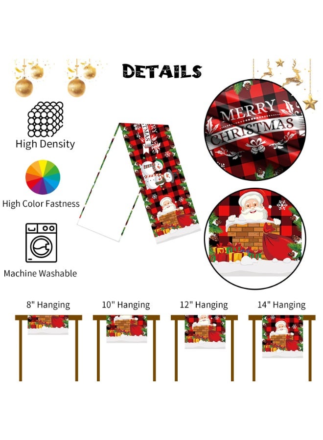 تشيلور مفرش طاولة عيد الميلاد من شيلور، أحمر، مفرش طاولة لعيد الميلاد المجيد، 71 × 14 بوصة مع بابا نويل، مفرش طاولة لتزيين طاولة عيد الميلاد. - Image 3