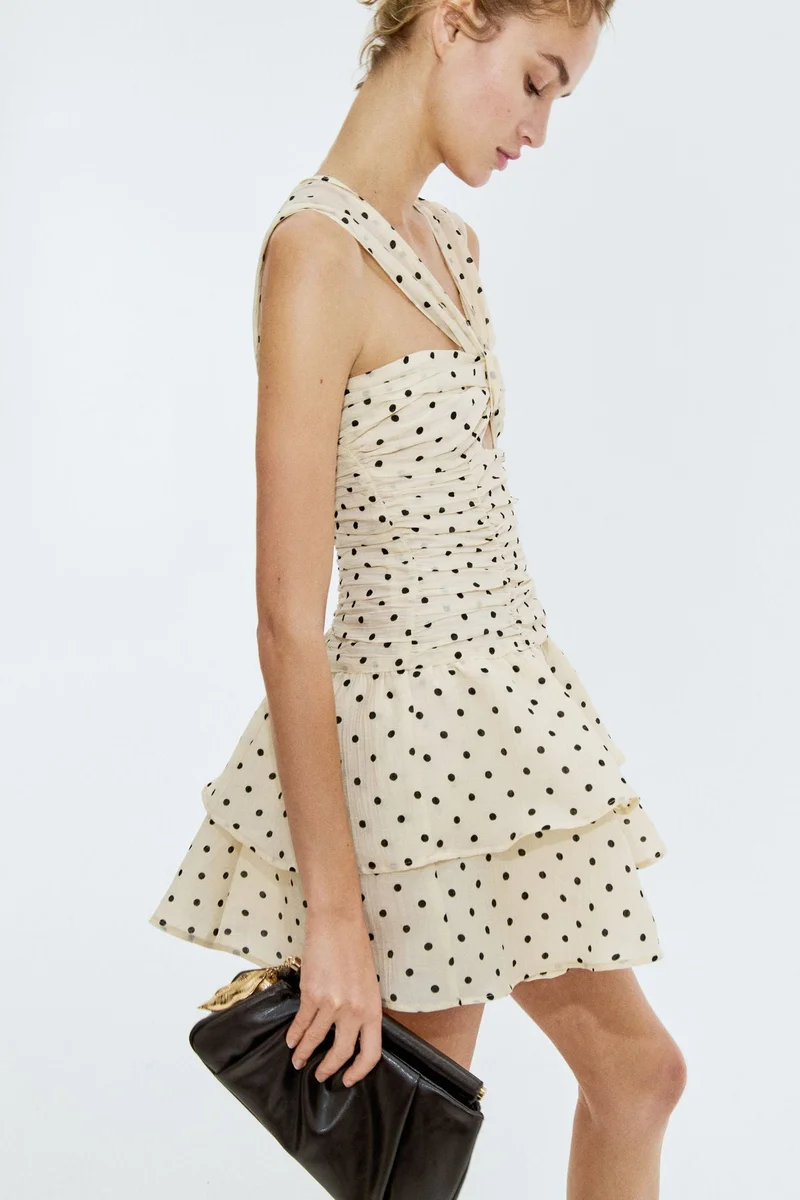 H&M  Flared-skirt ruched dress for Women | Best Price UAE