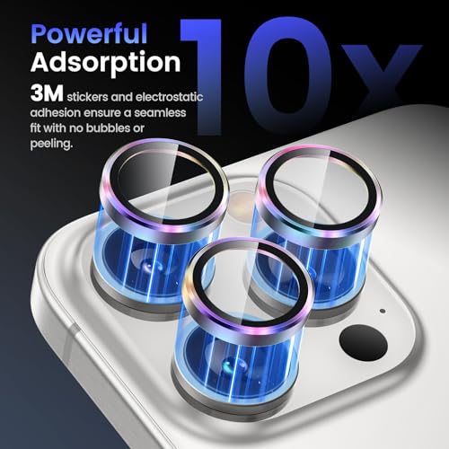 Tensea Camera Lens Protector Compatible for iPhone 17 Pro Max/17 Pro/15 Pro Max/15 Pro/16 Pro Max/16 Pro/14 Pro Max/14 Pro, Metal Tempered Glass Cover Camera Screen Protector Accessories,Case Friendly - Image 4