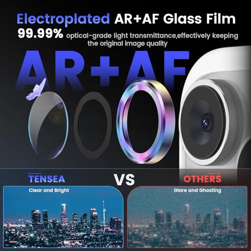 Tensea Camera Lens Protector Compatible for iPhone 17 Pro Max/17 Pro/15 Pro Max/15 Pro/16 Pro Max/16 Pro/14 Pro Max/14 Pro, Metal Tempered Glass Cover Camera Screen Protector Accessories,Case Friendly - Image 3