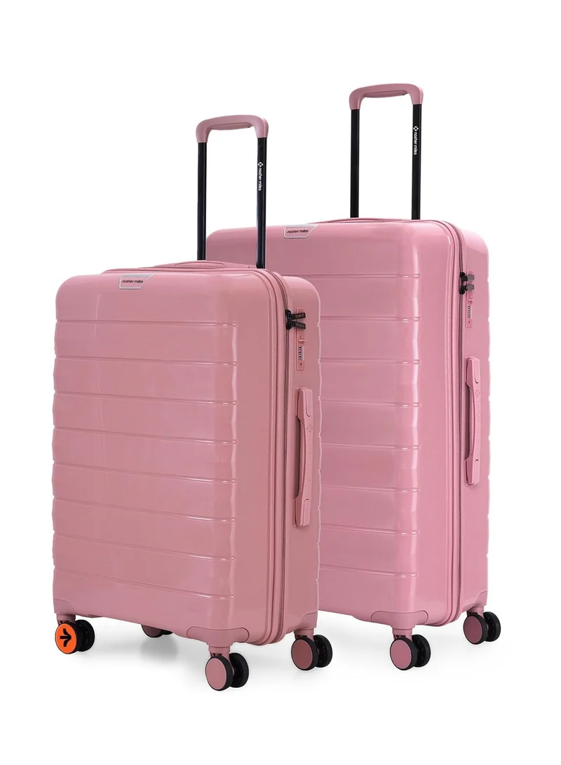 nasher miles Nasher Miles Vienna Hard-Sided Polypropylene Luggage Set of 2 Pink Trolley Bags (55 & 65 )