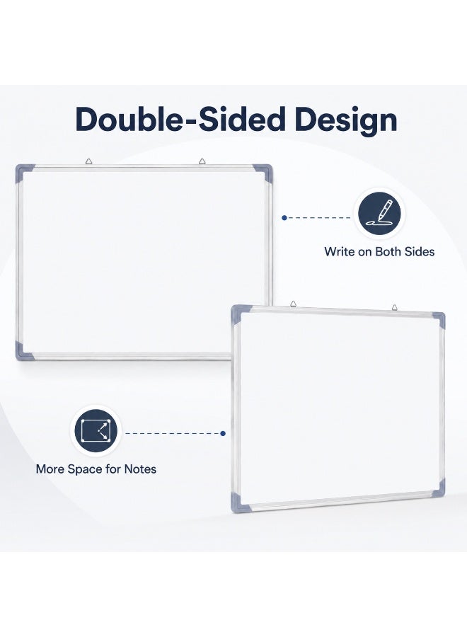 LYNLYN Double Sided Magnetic Whiteboard, Hanging Writing Board with Marker and Eraser, Silver Frame, For Home Office Classroom Study (30*40 CM) - Image 4