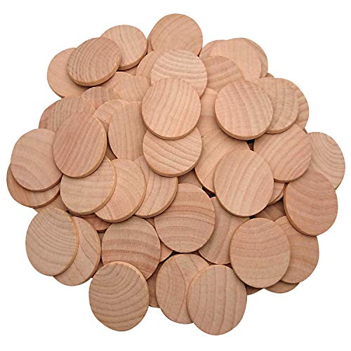 Axe Sickle 1.5 Inch Natural Wood Slices Unfinished Round Wood Coins for DIY Arts & Crafts Projects, 200 per Pack. - Image 1