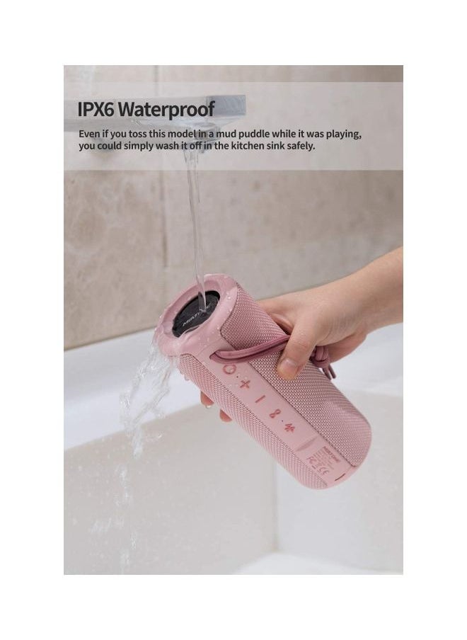 NIBEMINENT - Portable Bluetooth Wireless Speaker Pink - Image 1