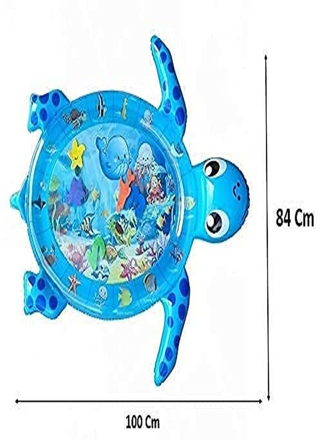 RGkJAS Baby Kids Water Play Mat Toys Inflatable Tummy Time Leakproof Water Play Mat, Fun Activity Play Center Indoor and Outdoor Water Play Mat for Baby (Turtle Shape) - Image 2