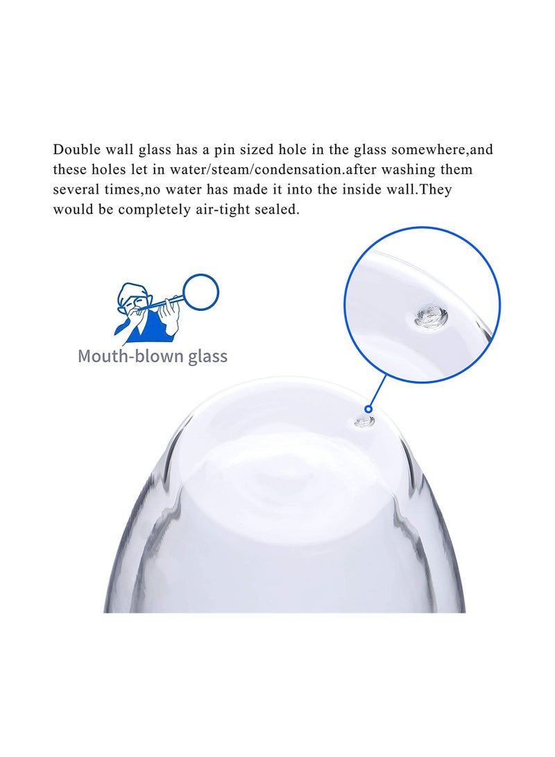 SYOSI 12 Oz Double Walled Glass Coffee Mugs, 2 Packs Clear Coffee Mugs with Lids Insulated Coffee Cups with Handle Perfect for Cappuccino,Tea,milk ,Espresso,Latte, Hot Beverage Set of 2 (Glass lid) - Image 5