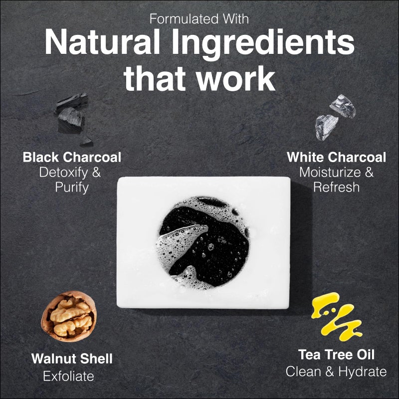 Lumin Men's Charcoal Body Soap - Premium Quality Bar Soap for Men - Natural, Nourishing and Cleansing - Best Soap for Men with Activated Charcoal - Ideal for All Skin Types - Image 2