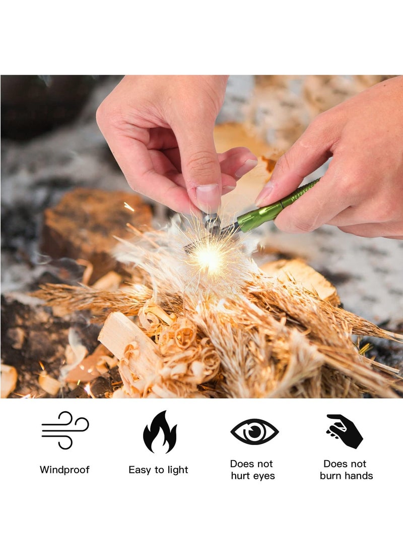 Excefore 3 Pcs Compact Fire Starter Sticks with Scraper Striker Fire Steel Strikes Survival Flint Fire Steel Spark Magnesium Rod for EDC, Emergency Survival Kits, Camping, Hiking, Bush-Craft  - Image 5