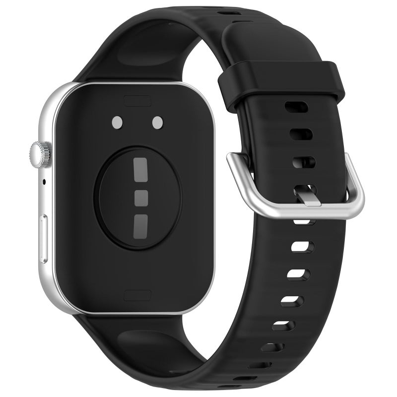 Disscool Replacement Wristbands Compatible with Huawei Watch Fit 3, 24mm Adjustable Soft Silicone Quick Release Strap (Black) - Image 2