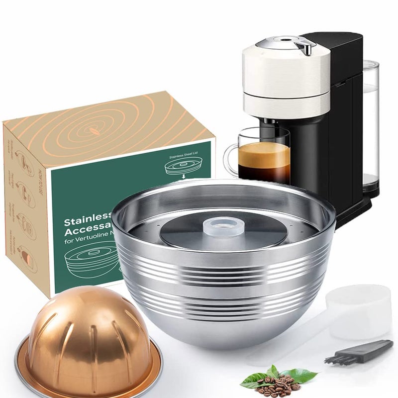 Sesama Vertuo Series Reusable Coffee Capsule Stainless Steel Compatible for VERTUO Next  VertuoPlus Delonghi ENV135S Machine Coffee Pods Nespresso Reusable Pods Holder Only for Vertuo Next Machine