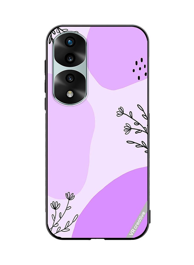VR CREATIVE Protective Case Cover For Honor 70 Pro Purple Flower Design Multicolour - Image 1