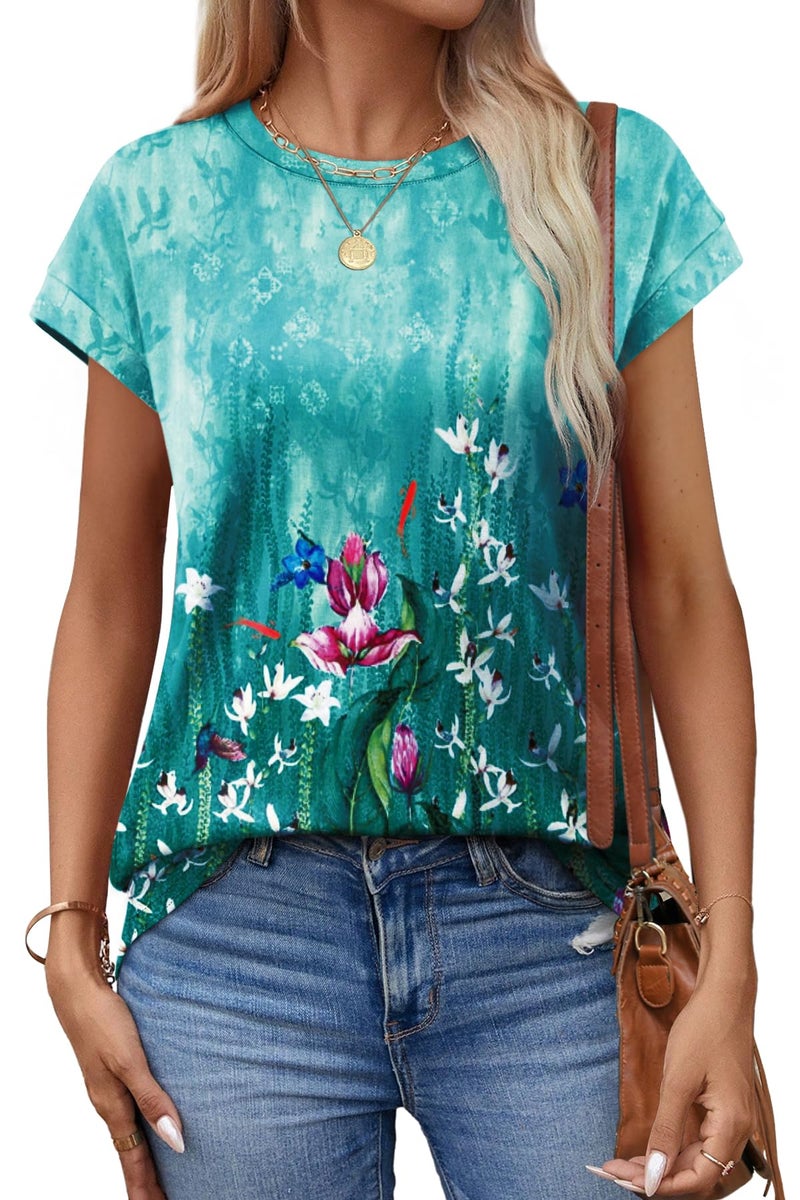 Alaroo St Patricks Day Shirt Women Short Sleeve Summer Fashion Basic Tops Comfy Print 15 XL - Image 3