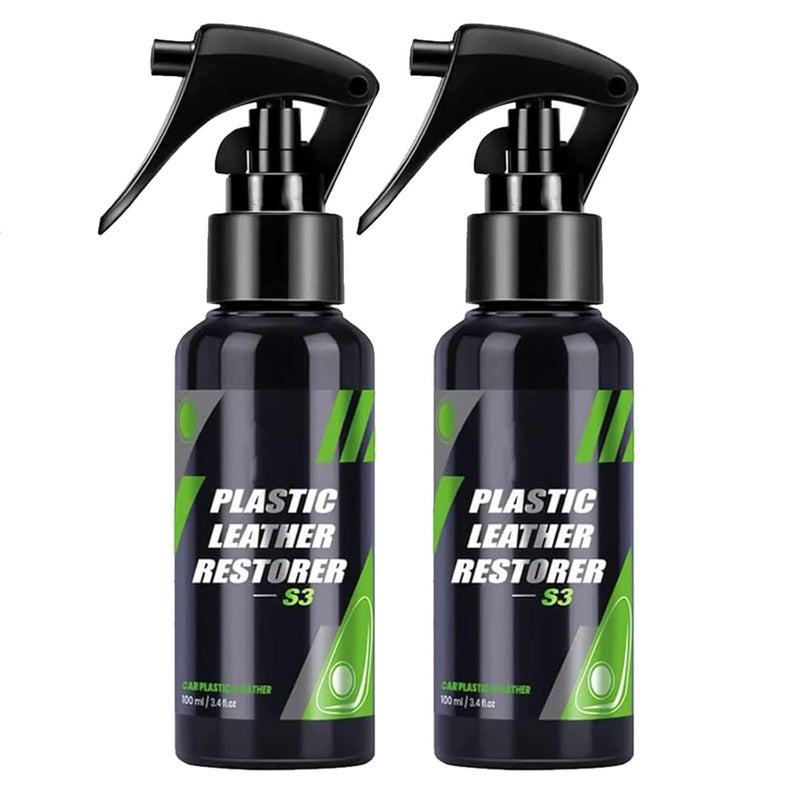 comfrt Shinex Leather Plastic Restorer, Plastic Leather Restorer, Plastics Cleaner Restorer, Plastic Parts Refurbish Agent Car Exterior Restorer, Car Plastic Renovator Liquid Restorer Spray (2pcs) - Image 1