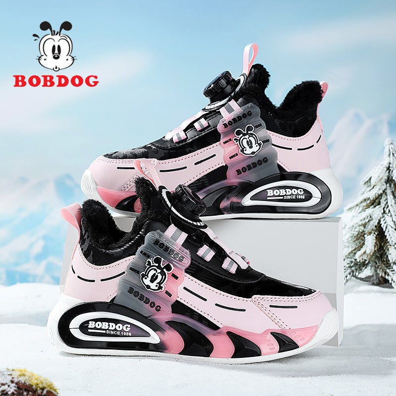 Babu Bean Boys Large Cotton Shoes 2024 Leather Winter New Girls' Sports Shoes Fleece-Lined Warm Children'S Winter Shoes - Image 4