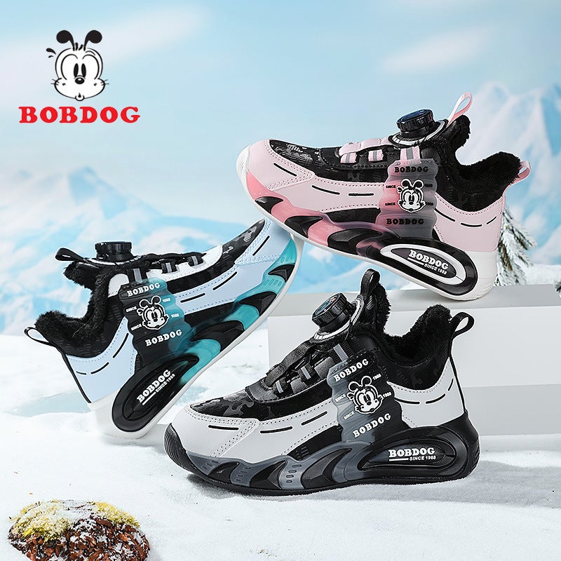 Babu Bean Boys Large Cotton Shoes 2024 Leather Winter New Girls' Sports Shoes Fleece-Lined Warm Children'S Winter Shoes - Image 3