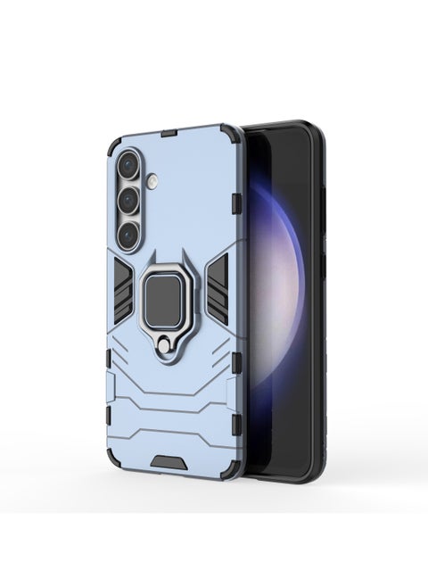 Rotating Metal Ring Grip Kickstand Back Cover Matte Hard Mobile Phone Case Cover For Samsung S24 FE Blue