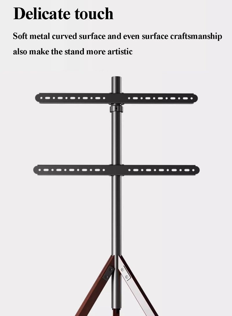 XiuWoo Floor TV Screen Stand,180 Degrees Swivel for 30-70" Screens,Steel & Beech Legs with Storage Tray,Height Adjustable,VESA 600x400mm,Non-Slip Base​ - Image 4