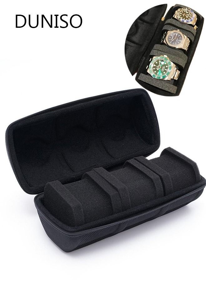 Watch Roll Travel Case Organizer For 3 Watches, Watch  Storage Box And Display With Innovative Watch Pillow, Fit Large Up To 60mm Faced Watches (Black, 3 Slot) - pzsku/ZE5F307DC7EB28B30A6F6Z/45/_/1683249559/d593524a-c9ab-4b5f-8cac-5c21a4e79afb