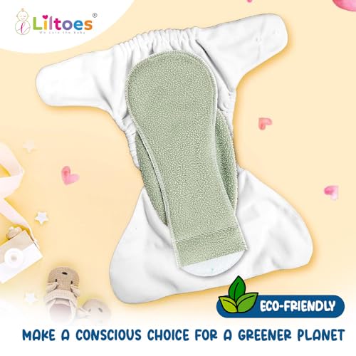 LILTOES SmartDry 5-Layer Booster Pads for Cloth Diaper The Ultimate Baby Cloth Diaper Soaker Inserts (Green) Pack Of 7 - Image 4