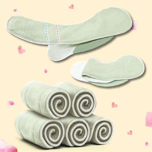 LILTOES SmartDry 5-Layer Booster Pads for Cloth Diaper The Ultimate Baby Cloth Diaper Soaker Inserts (Green) Pack Of 7 - Image 1