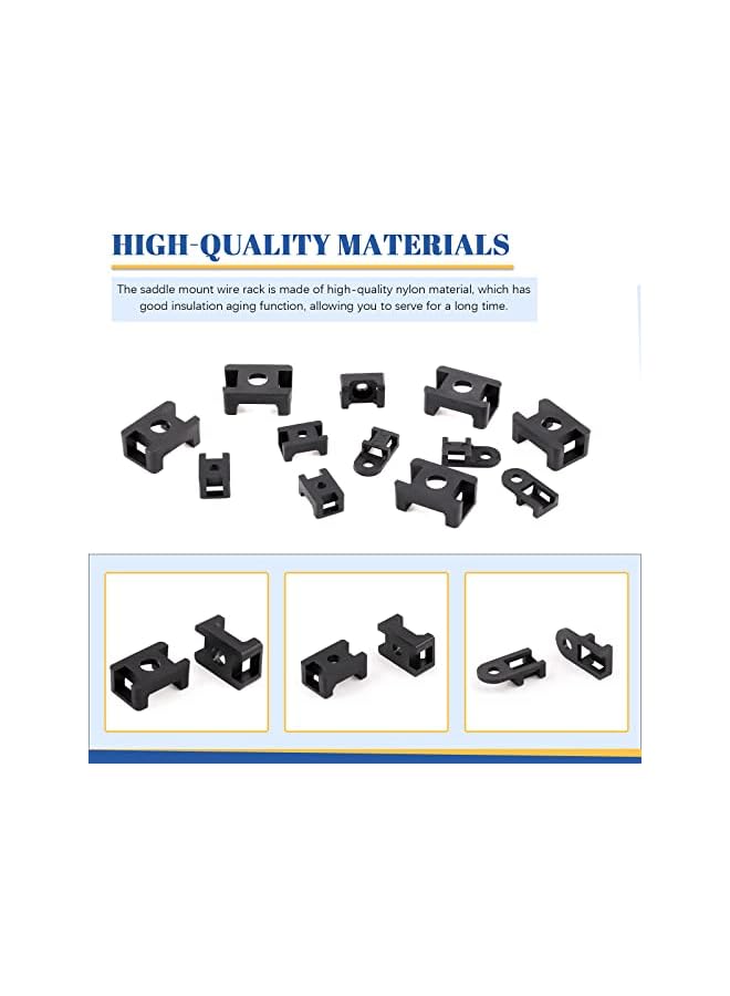 PROMASS promass 360Pcs Black Cable Tie Base and Cable Zip Ties with Mounting Screws Set, 120Pcs 3MM 4MM 6MM Saddle Type Mount Wire Holder and 120Pcs 6 Inch Self-Locking Cable Tie with 120Pcs Pan Head Screws  - Image 3