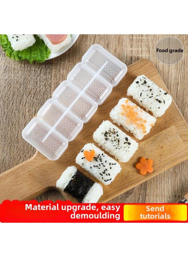 Warship Sushi Mold Five-link Sushi Tools Rice Group Porphyra Wrap Rice Mold Japanese Cuisine Hand-held Sushi-Specifications:Cost-effective 2 Sets Of Five-link Army Ship + Special Sushi Rice Shovel-Color:Default - Image 1