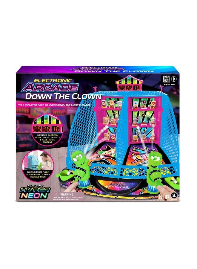 Ambassador Ambassador Hyper Neon Series Electronic Arcade Down-The-Clown Game - Image 1