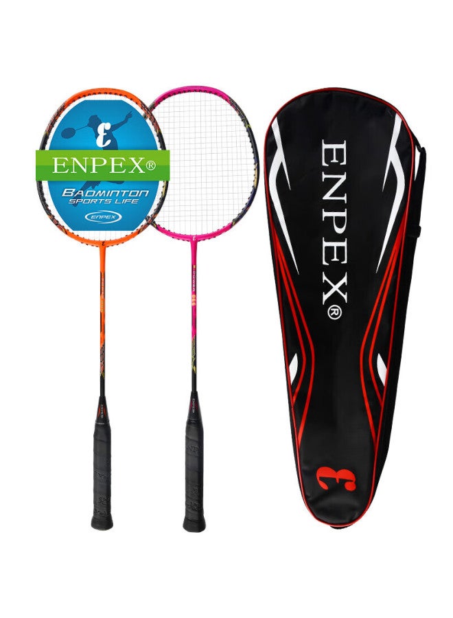 Enpex Badminton Racket, Double Rackets, Fashionable Couple Pair, Carbon Composite Racket, 2-piece Set E-power066, With Grip Tape - Image 1