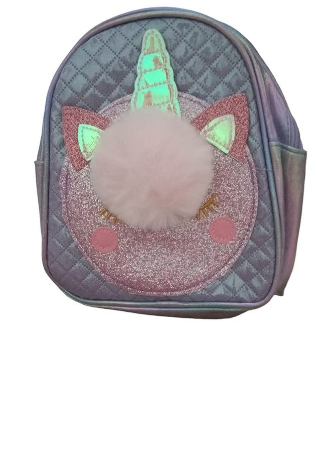 TEMSON Fancy Unicorn Bags For Kids Glitter Print Cartoon Bag For Girls - Small Backpack For Picnic Outdoor Travel Bags For Girls,Stylish and Fancy Bag(GBT-1076) (Purple) - Image 1
