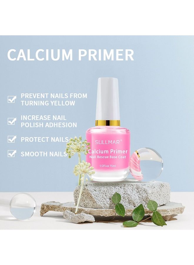 SULLMAR 4in1 Nail Hardener Nail Strengthener Nail Rescue Calcium Primer for Thin Nails Growth Nail Repair Nail Care Kit with Cuticle Oil Cuticle Remover Gel Cream - Image 4