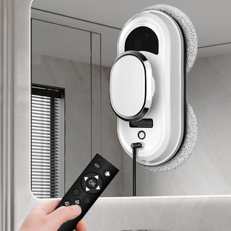 Cryfokt Window Cleaner Robot, 5600Pa Suction Automatic Cleaning with Dual Spiral Cleaning Heads, 3 Planning Modes Window Cleaning Robot with Remote Control for Windows, Tiles, Glass Doors - Image 2