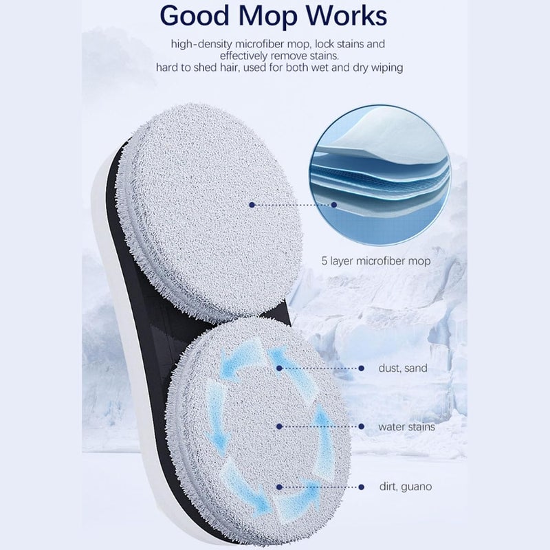 Cryfokt Window Cleaner Robot, 5600Pa Suction Automatic Cleaning with Dual Spiral Cleaning Heads, 3 Planning Modes Window Cleaning Robot with Remote Control for Windows, Tiles, Glass Doors - Image 5
