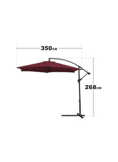 Generic Cantilever Umbrella 300cm - Red from Araims Factory.  - Image 3