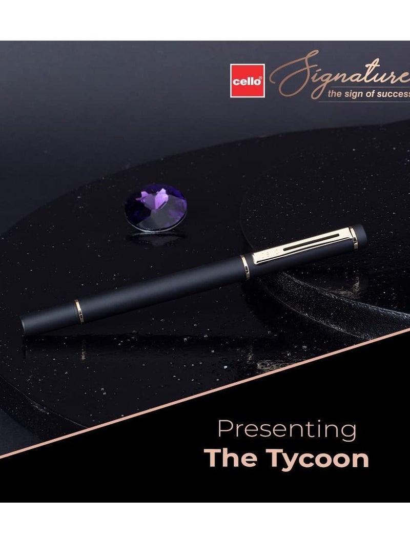 Cello Signature Origin Premium Metal Roller Pen Blue Ink - Image 4