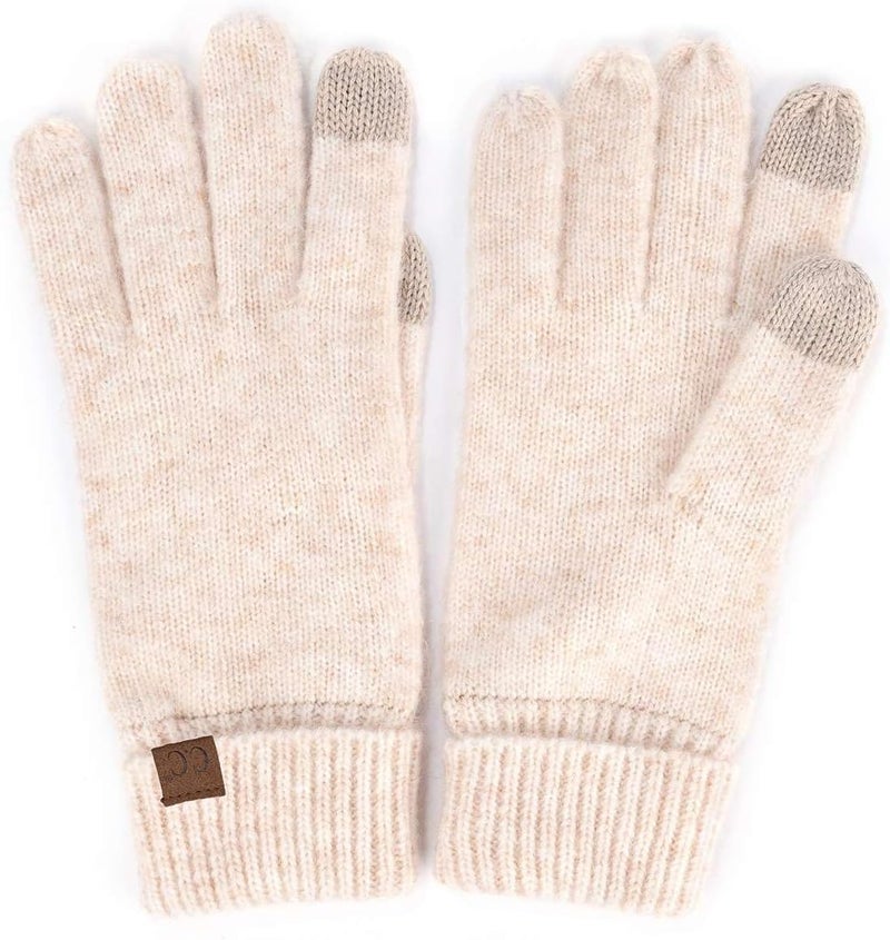 Cc Unisex Cable Knit Winter Warm Anti-Slip Touchscreen Texting Gloves - Image 1