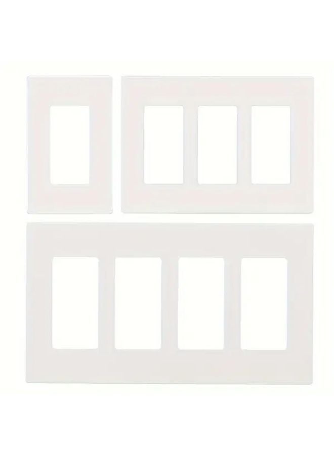 3 Gang Screwless Wall Plate Cover Glossy White Unbreakable Thermoplastic Standard Size - Image 2