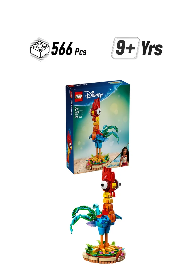 ليغو Disney Moana 2 Heihei Building Toy - Play and Display Animal Figure with a Rotating Head plus Posable Wings, Tail Feathers and a Stand - Birthday Gift for 9+ Year Old Girls & Fans - 43272 (566 pieces)