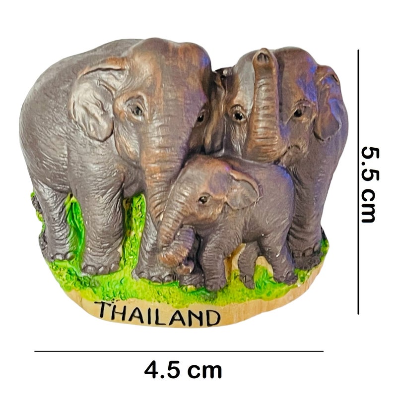 KRIWIN Travel Theme 3D Thailand Elephants Resin Fridge Magnet - Image 2