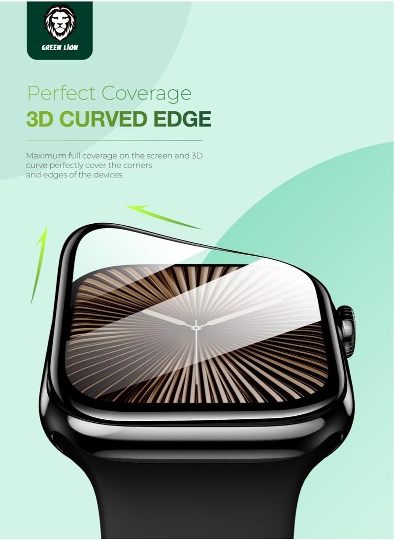GREEN LION 3D Screen Protector for Apple Watch 42mm Series 10 / Anti Scratch / Anti Fingerprint / Shockproof / HD Clarity / 360° Protection / Self-Healing Material / Sensitive Touch / Drop Protection - Clear  - Image 4