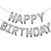 Accevo Silver Happy Birthday Balloon 16 Inch Mylar Foil Letters Balloons Happy Birthday Banner for Kids Child Adults Boys Girls Happy Birthday Sign Birthday Party Decorations Supplies - Image 2