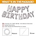 Accevo Silver Happy Birthday Balloon 16 Inch Mylar Foil Letters Balloons Happy Birthday Banner for Kids Child Adults Boys Girls Happy Birthday Sign Birthday Party Decorations Supplies - Image 4