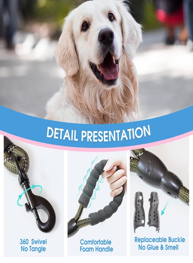 BAAPET 2/4/5/6 FT Dog Leash with Comfortable Padded Handle and Highly Reflective Threads for Small Medium and Large Dogs (5FT-1/2'', Olive Green) - Image 3