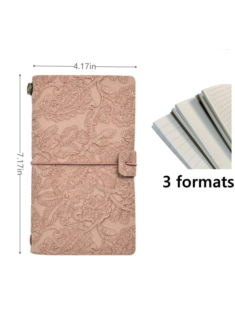 Gerenic Vintage Leather Travel Journal Notebook With 3 Formats Insert, Gift for Student Back To School - Image 2